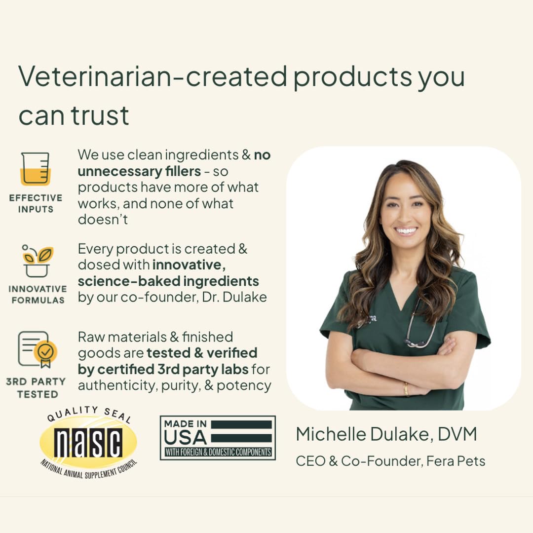 Fera Pets Postbiotics Plus Prebiotics for Dogs & Cats - with Slippery Elm - Promotes Optimal Digestive Health & Inflammatory Response - Enhances Immunity - 120 Scoops Fera Pets uk supplements