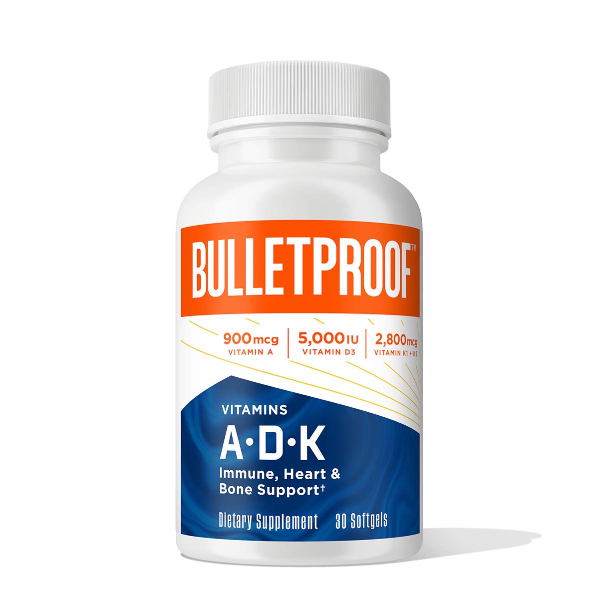 Vitamins A-D-K, 30 Softgels, 900mcg Vitamin A, with 5000 IU D3, K1, K2, K3, High Potency Bulletproof uk supplements