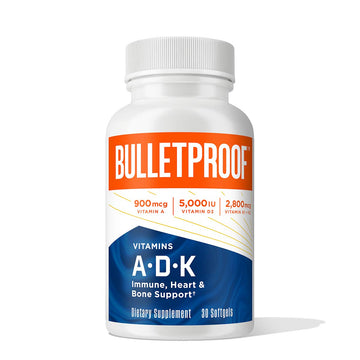 Vitamins A-D-K, 30 Softgels, 900mcg Vitamin A, with 5000 IU D3, K1, K2, K3, High Potency Bulletproof uk supplements