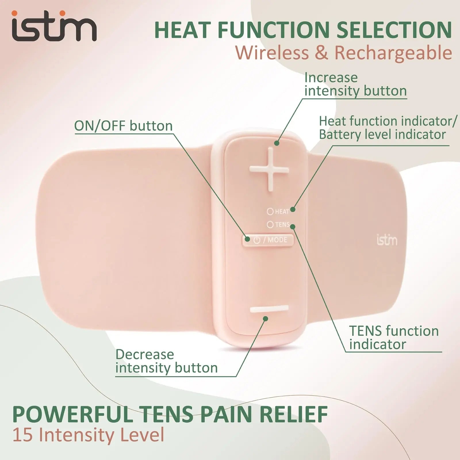 iStim S1 Wireless TENS Unit for Menstrual Relief – Period Pain Relief Device for Period Cramps and Back Pain, TENS Machine with Heat, Rechargeable Drug-Free TENS Massager with Japanese Gel Pads iSTIM uk supplements