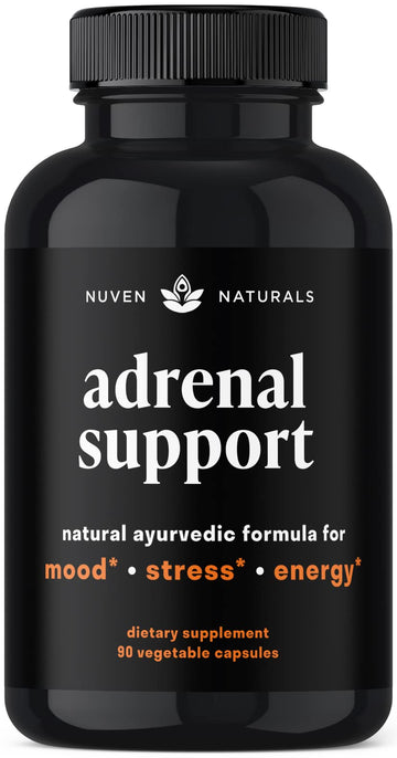 Nuven Naturals Adrenal Support - Cortisol Manager & Adrenal Support Supplements with Ashwagandha Extract, Rhodiola Rosea, Holy Basil to Help Stress, Fatigue & Energy | Adaptogens | 90 Capsules Nuven Naturals uk supplements