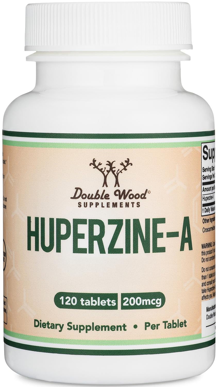Huperzine A 200mcg (Third Party Tested) 120 Tablets, Brain Supplement to Promote Acetylcholine (Acetylcholinesterase Inhibitor) - Supports Memory and Focus by Double Wood Double Wood Supplements uk supplements