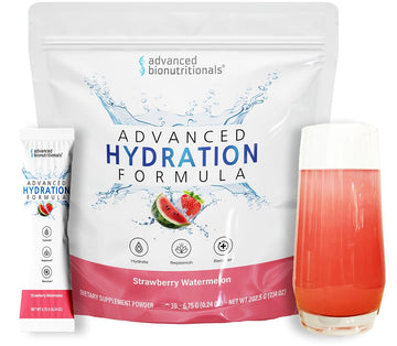 Advanced Bionutritionals Advanced Hydration Formula Electrolyte Drink Mix Powder with ElectroPrime®, L-Taurine, TyroPure™, B-Vitamins, Vitamin C – Strawberry Watermelon – 30 Stick Packs Advanced Bionutritionals uk supplements