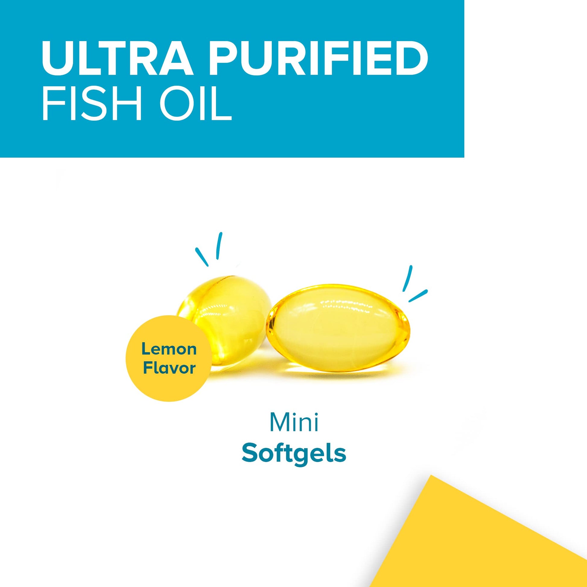 Qunol Fish Oil Omega 3 Mini Softgels, 1000mg Omega 3 EPA + DHA, Ultra Pure Supplements, Heart Health Support, Lemon Flavor, Easy to Swallow Minis, 3 Month Supply, 180 Count Qunol uk supplements