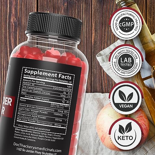 Doc Thackery Apple Cider Vinegar Gummies 1000mg Plus Per Serving, from The Mother Doc Thackery uk supplements