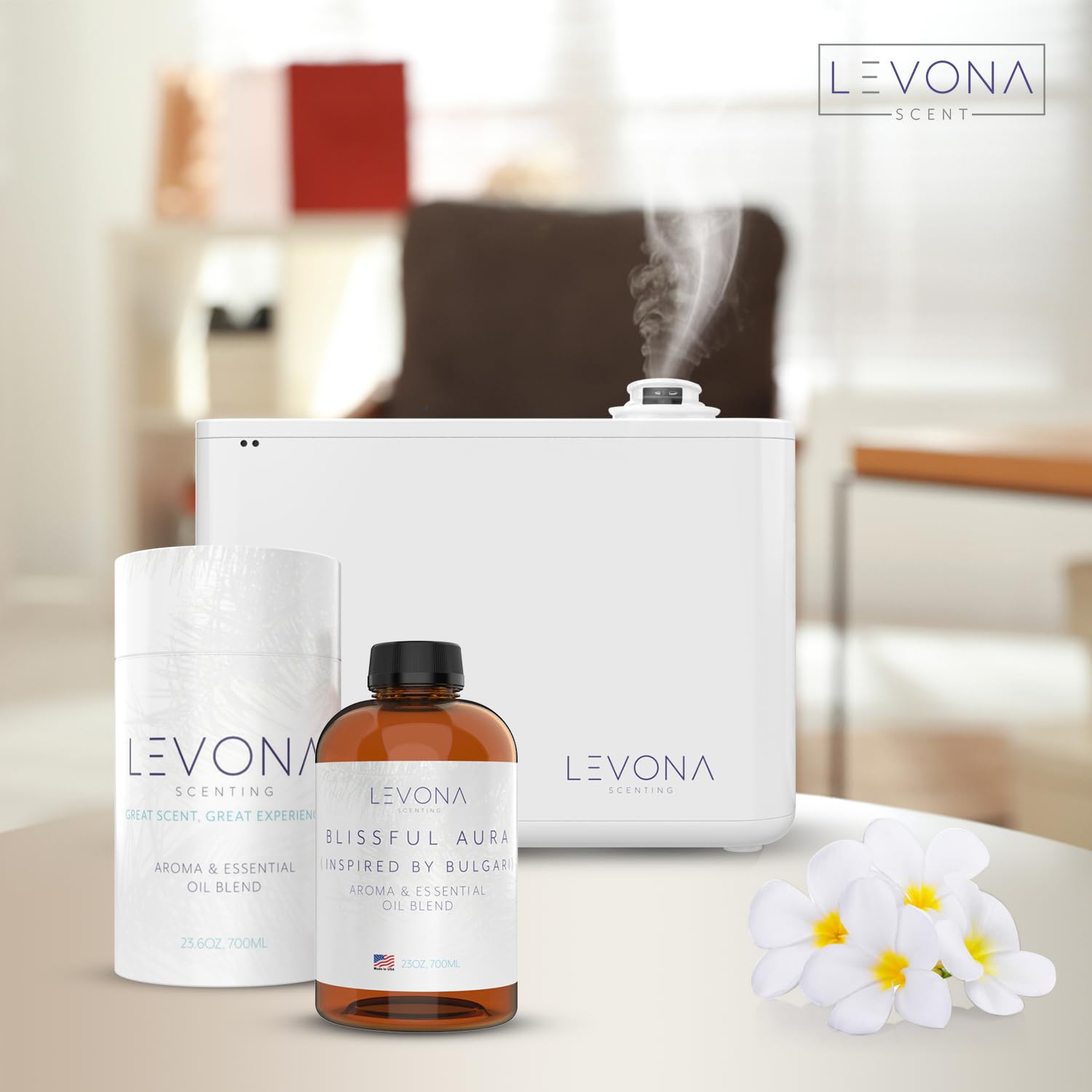 Levona Scent Essential Oils for Diffuser: Blissful Aura with Notes of Amber, Musk & Jasmine LEVONA SCENT uk supplements