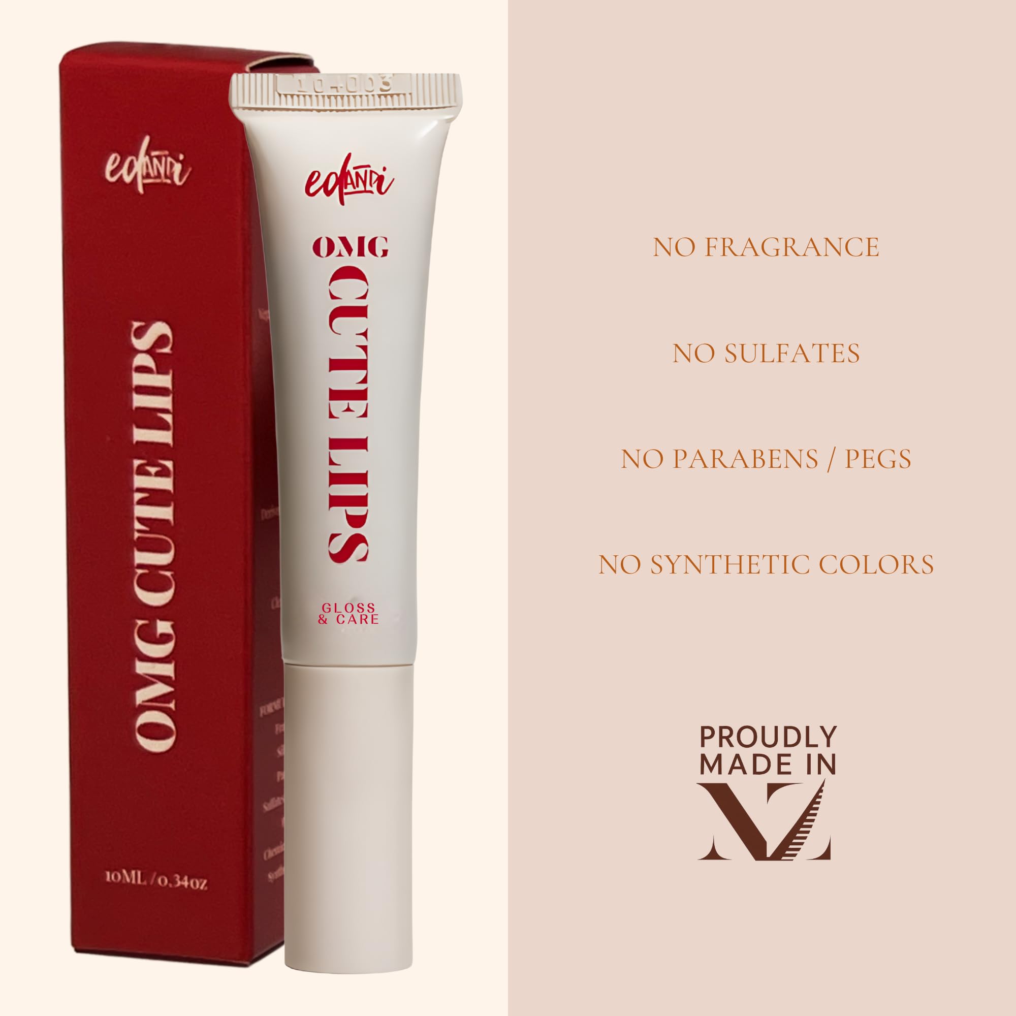 edandi ed&i OMG Cute Lips – Lip Gloss for Women with Shea Butter for Hydration, Light Shimmer, Lip Tinted High Shine Finish, Long Lasting Lip Gloss in Red Vanilla Frosting, Lightweight & Non-sticky edandi uk supplements