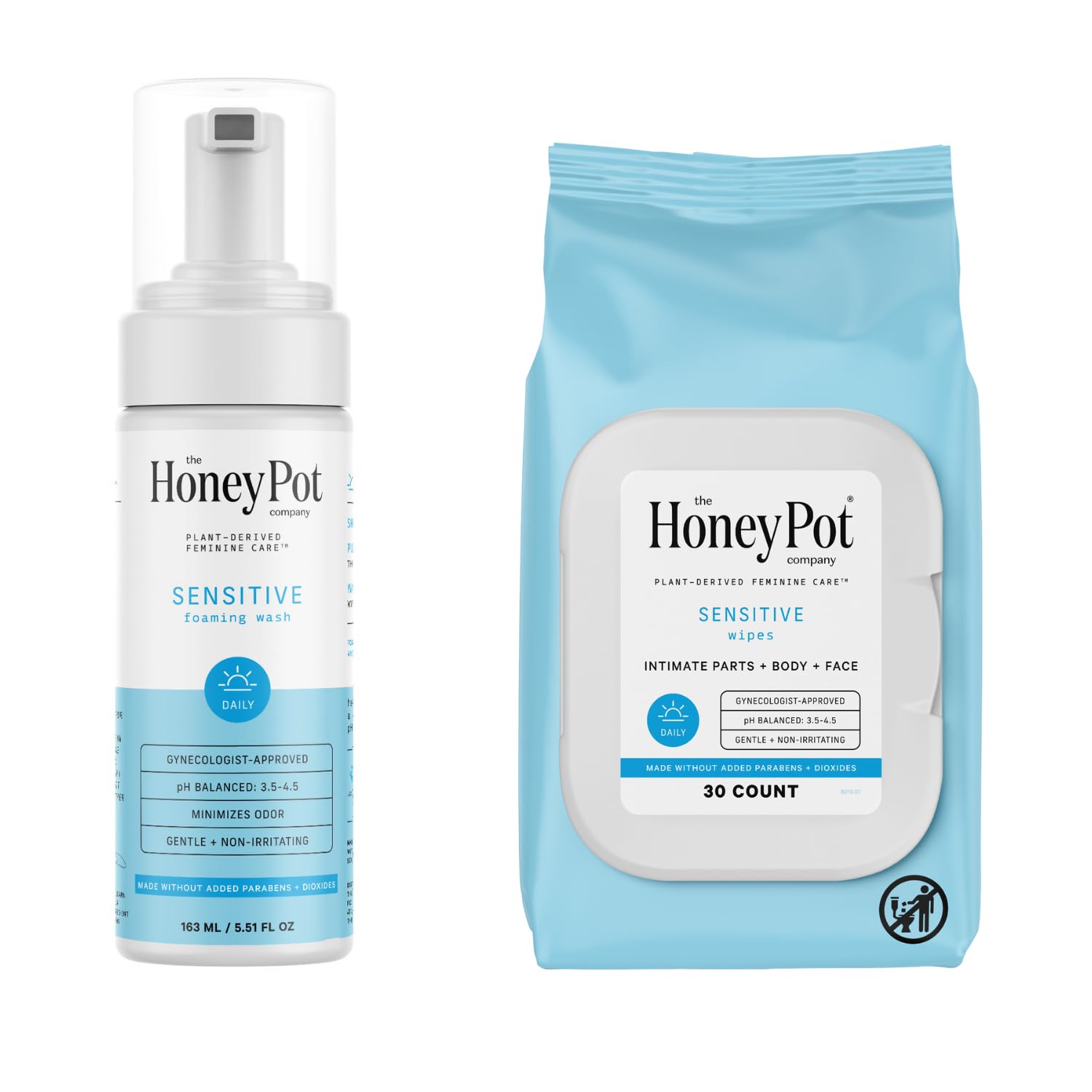 The Honey Pot Company - Feminine Wash & Feminine Wipe Bundle - Includes Unscented Ph Balance The Honey Pot Company uk supplements