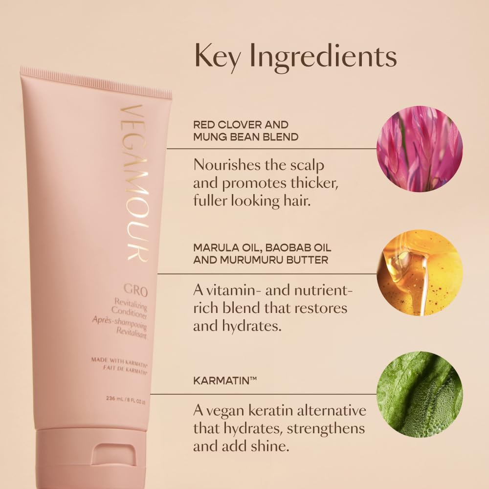 VEGAMOUR GRO Revitalizing Shampoo and Conditioner Travel Size Kit, For Thicker Fuller Looking Hair, Vegan VEGAMOUR uk supplements