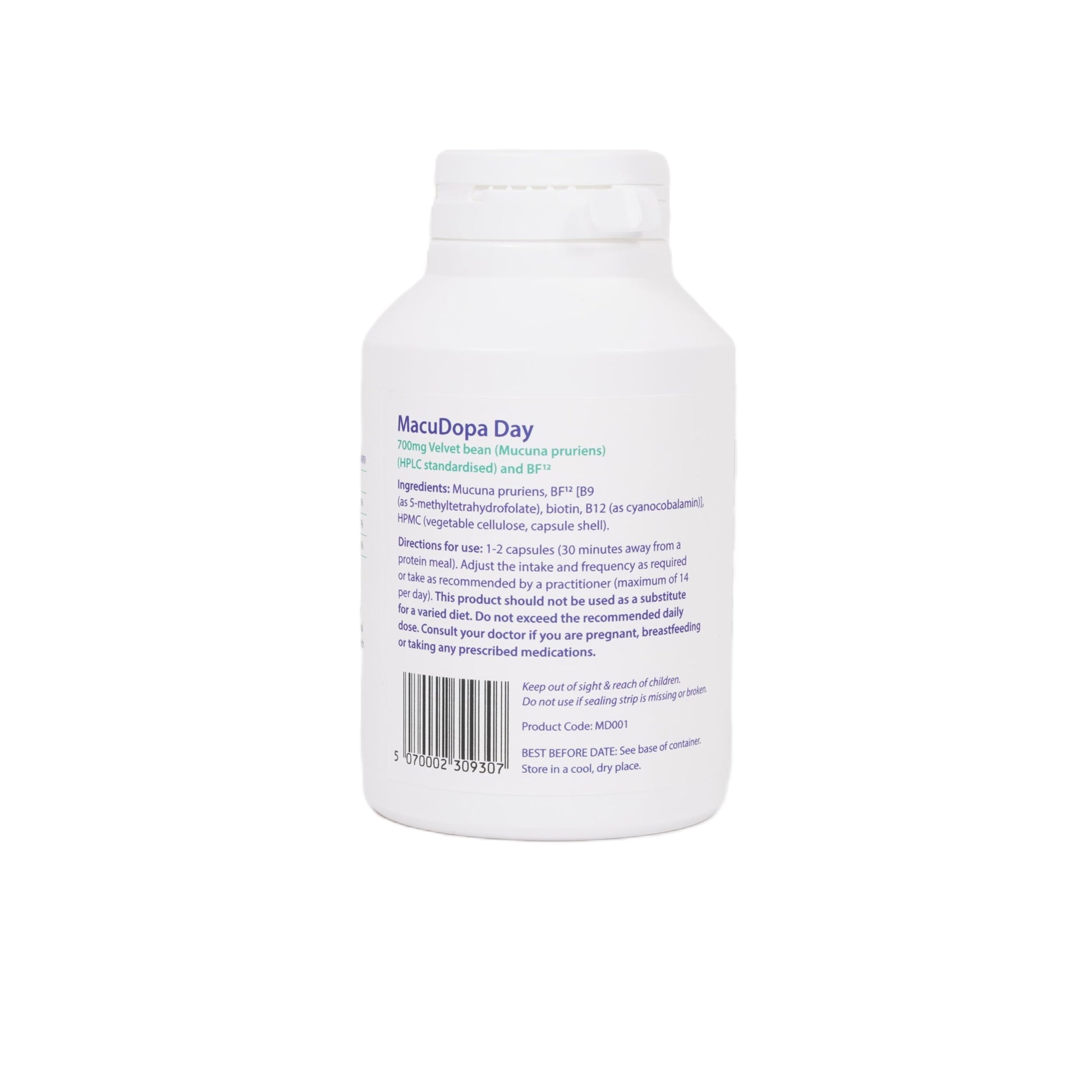 Macudopa Day Capsules 700mg Proprietary Blend, 63% HPLC standardised Levodopa. 120 Veggie Capsules MacuDopa uk supplements