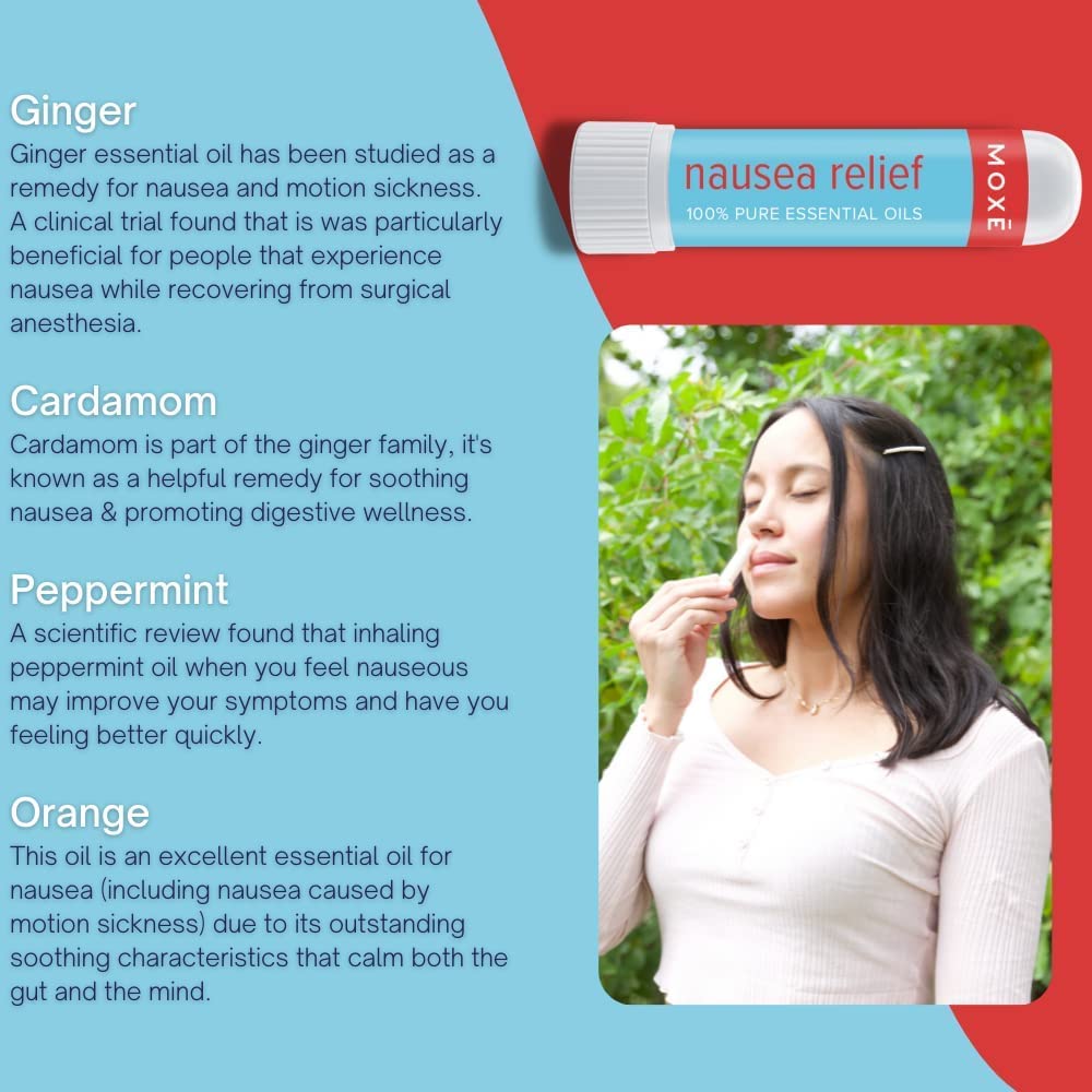 MOXE Nausea Nasal Inhaler Sticks, All Natural Essential Oil Blend, Ginger, Cardamom, Peppermint MOXE uk supplements