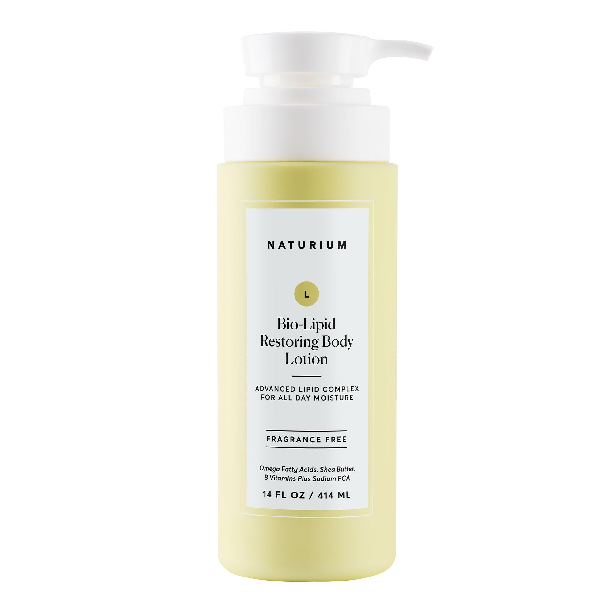 Naturium Bio-Lipid Restoring Moisturizing Body Lotion with Shea Butter, Fragrance Free, 14 oz