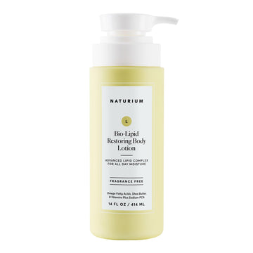 Naturium Bio-Lipid Restoring Moisturizing Body Lotion with Shea Butter, Fragrance Free, 14 oz