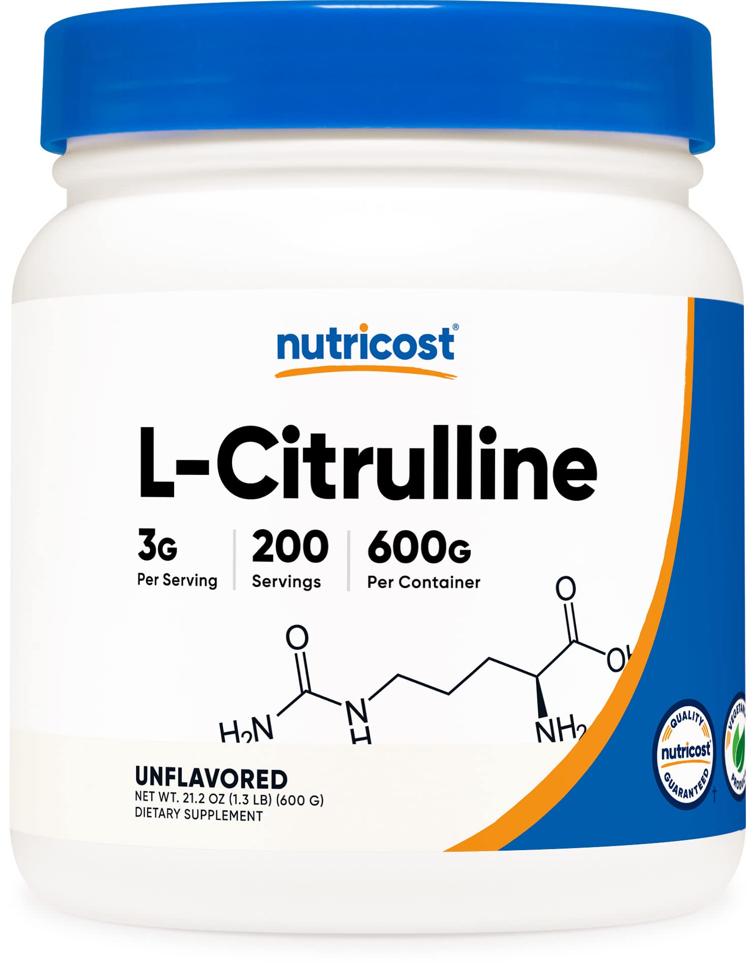 Nutricost Pure L-Citrulline (Base) Powder (600 Grams) Nutricost uk supplements