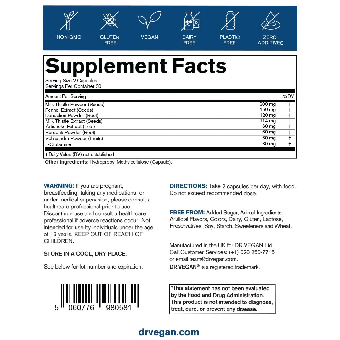 DR.VEGAN Debloat & Detox | Bloating, Digestion, Liver Support | Vitamins & Supplements dr vegan uk supplements