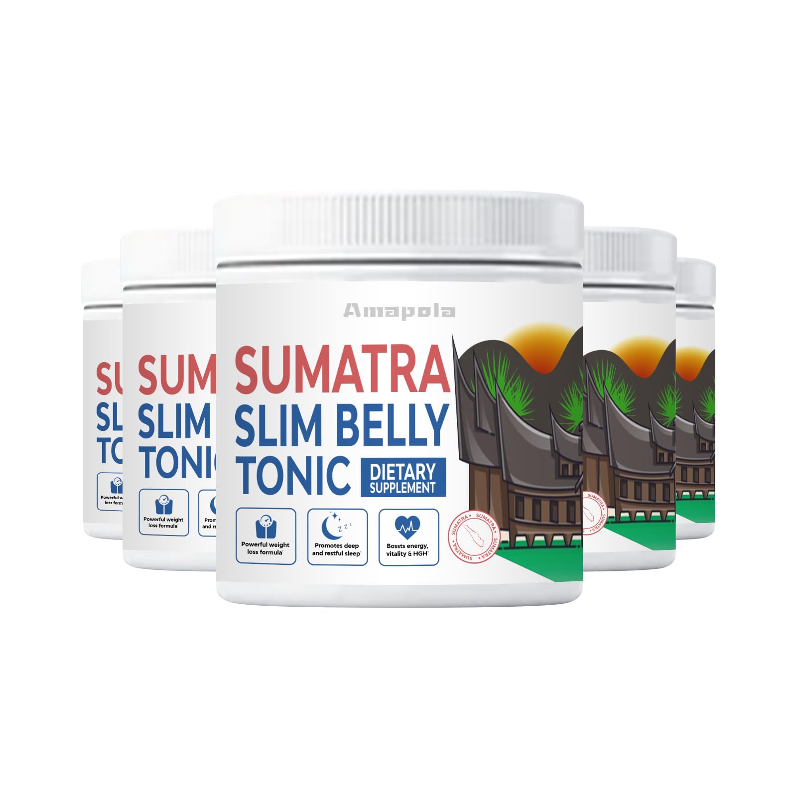 Amapola Sumatra Powder - Sumatra Slim Belly Tonic Powder (5 Pack, 150 Servings)  Amapola uk supplements