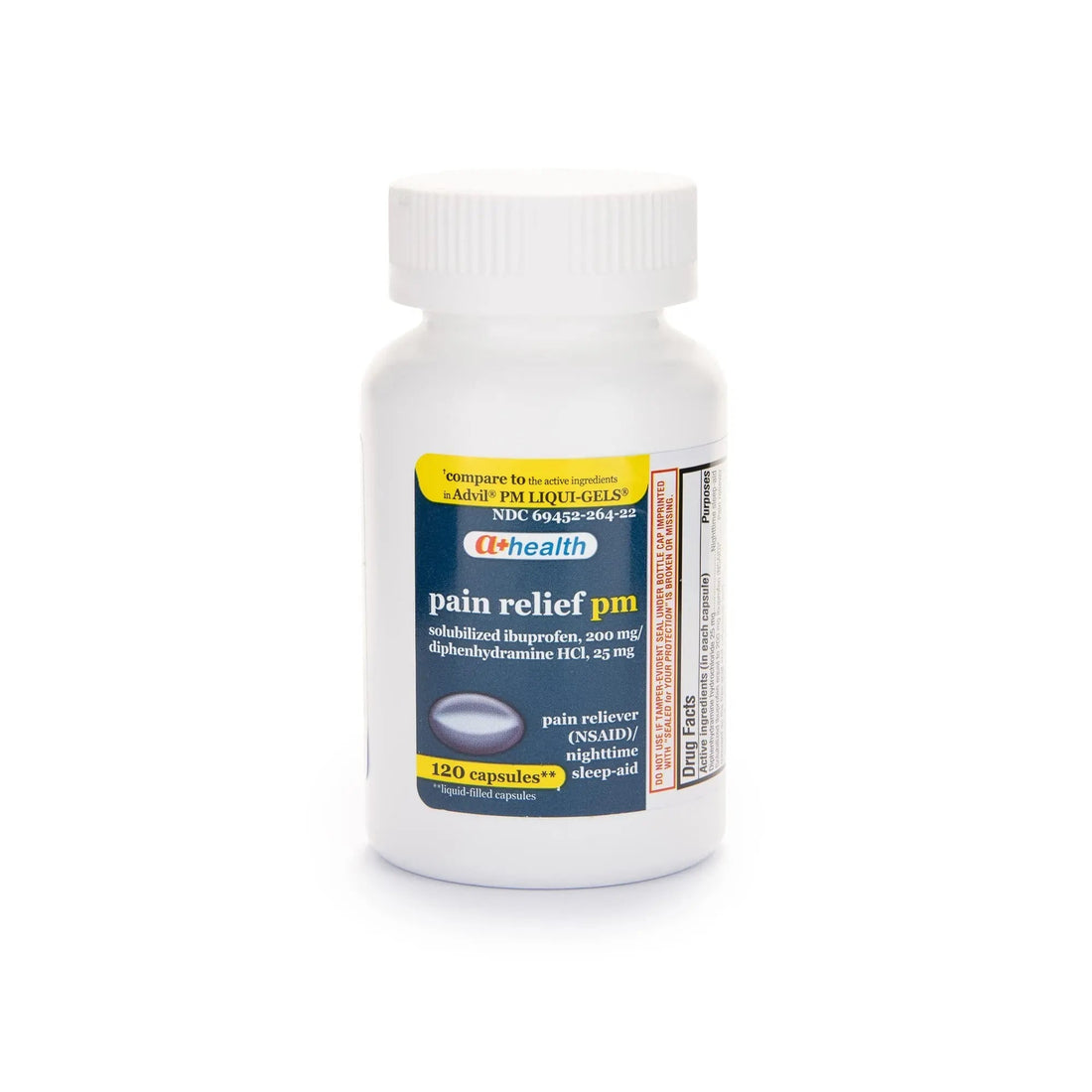 A+Health Ibuprofen PM Softgels, Pain Reliever/Nighttime Sleep Aid (NSAID), Ibuprofen 200mg and Diphenhydramine Hydrochloride 25mg, 120 Count A+Health uk supplements