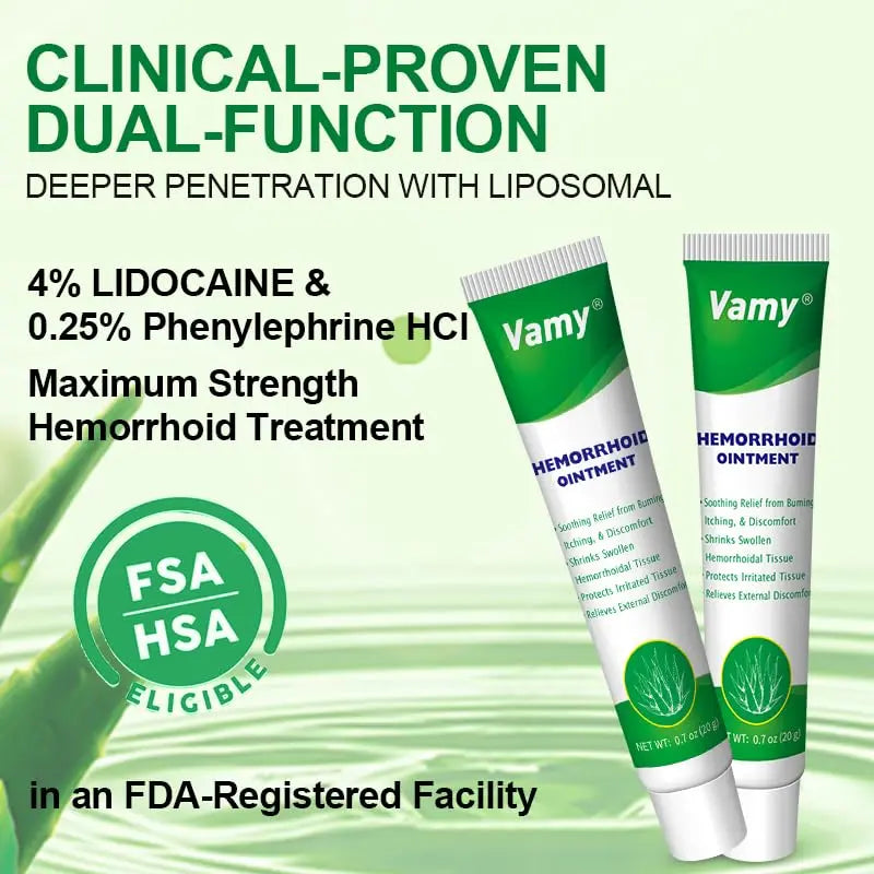 vamy Herbal Hemorrhoid Cream, Hemorrhoid Treatment and Hemorrhoids Cream with Lidocaine 4% and Phenylephrine HCI for Fast Relief of Pain, Swelling, Itching, Burning, Hemorrhoidal Treatment. 2 pc vamy uk supplements