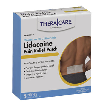 Thera|Care Pain Relief Patch | 4% Lidocaine Patch | 3.9” x 5.5” | 5-Count Box Thera Care uk supplements