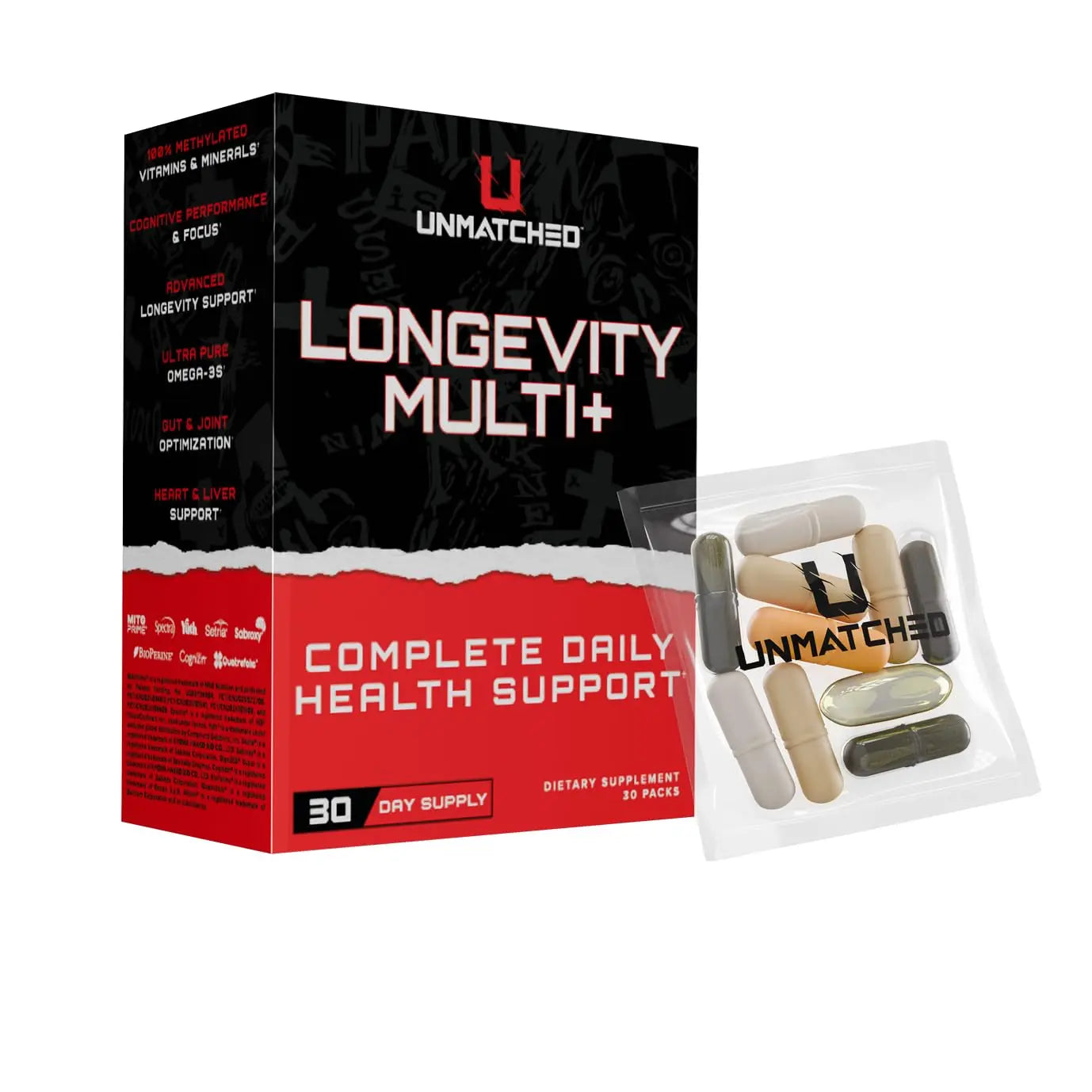 Unmatched Longevity Multi+ | Complete Daily Health Support | Methylated Vitamins & Minerals, Omega-3s, Nootropics, & Longevity Agents | Unmatched uk supplements