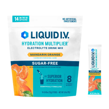Liquid I.V.® Hydration Multiplier Sugar Free - Mandarin Orange | Electrolyte Powder Drink Mix | 1 Pack (14 Servings) Liquid I.V. uk supplements
