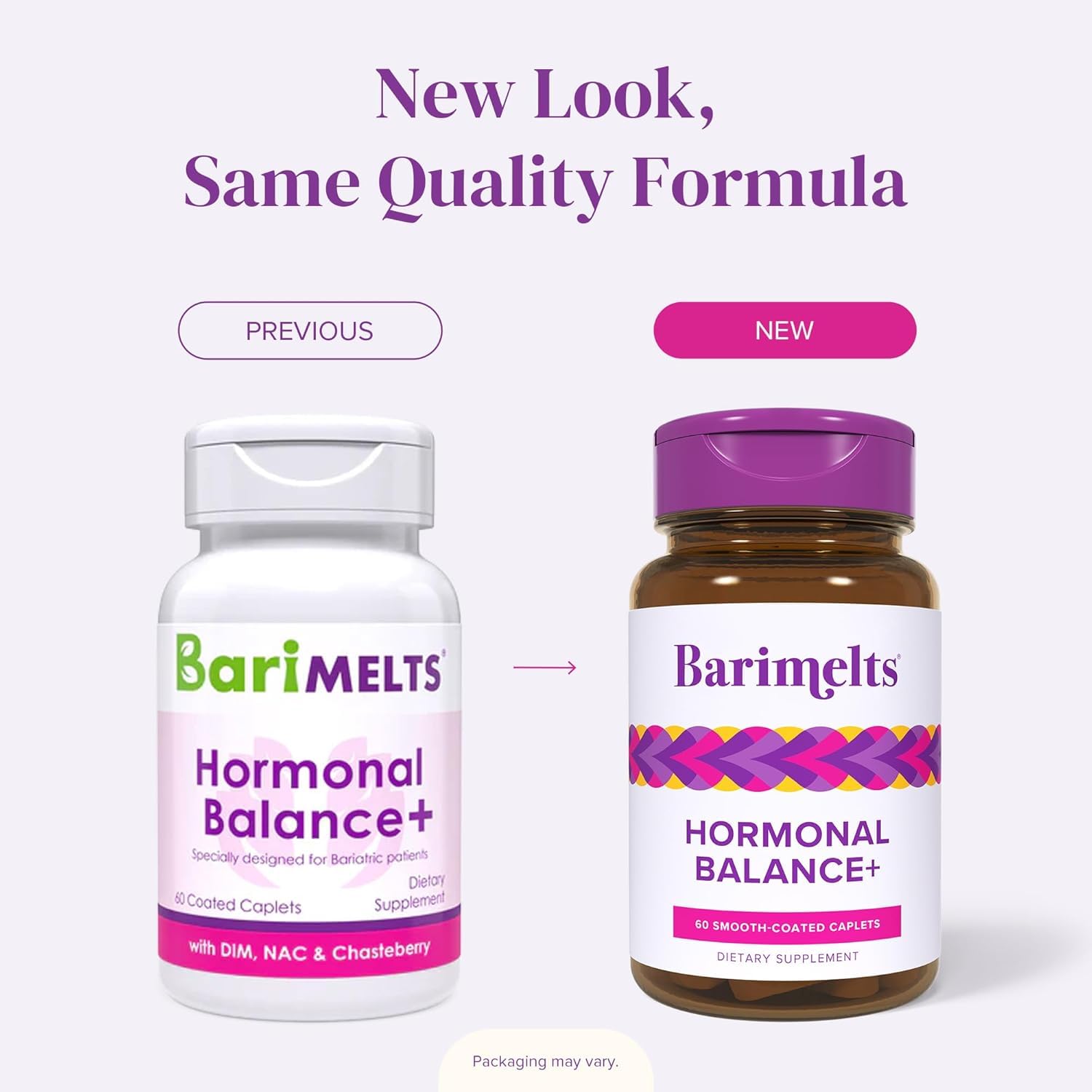 BariMelts Hormonal Balance+ for GLP-1 Users and Bariatric Patients - DIM, NAC & Chasteberry Supports Hormone Balance for Women - 60 Smooth-Coated Caplets (1-Month Supply) BariMelts uk supplements