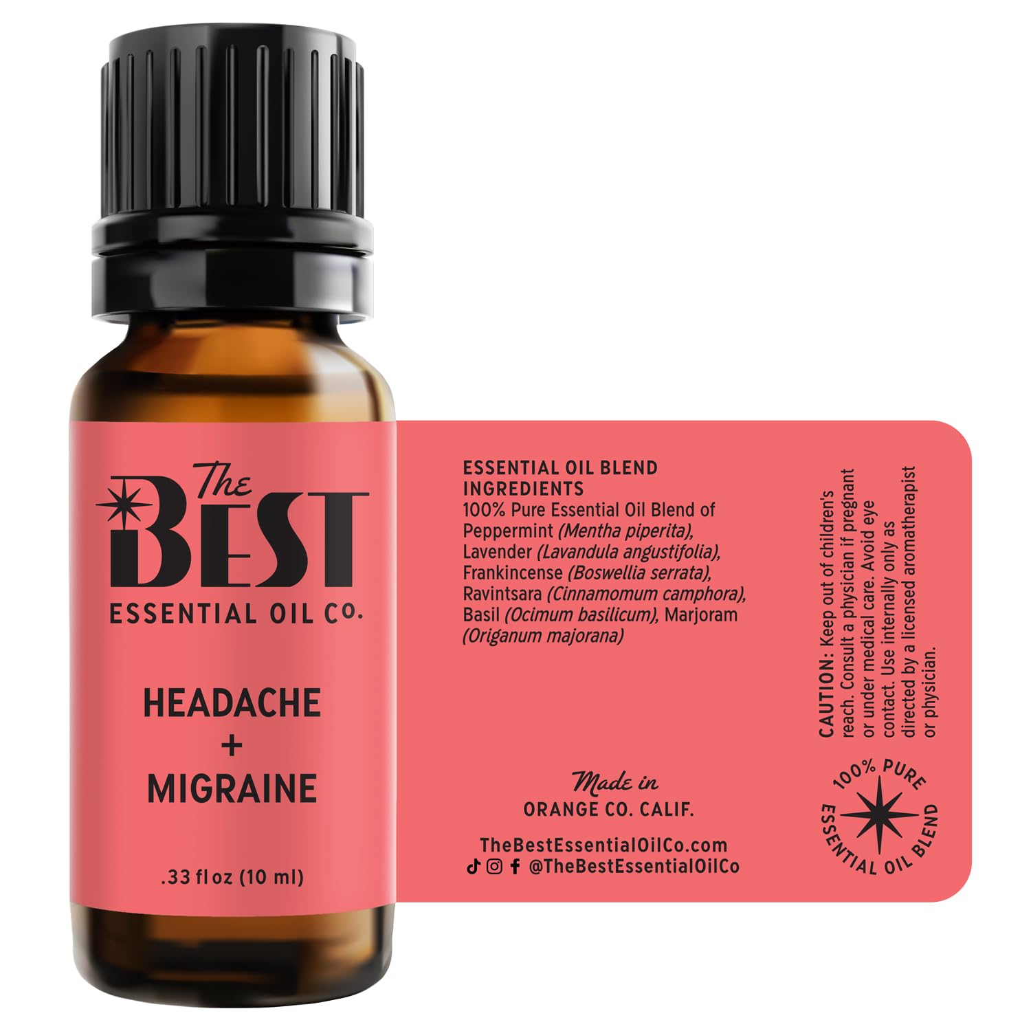 The Best Headache + Migraine Essential Oil Blend- Premium Grade- 100% Pure & Natural for Aromatherapy The Best Essential Oil Co uk supplements