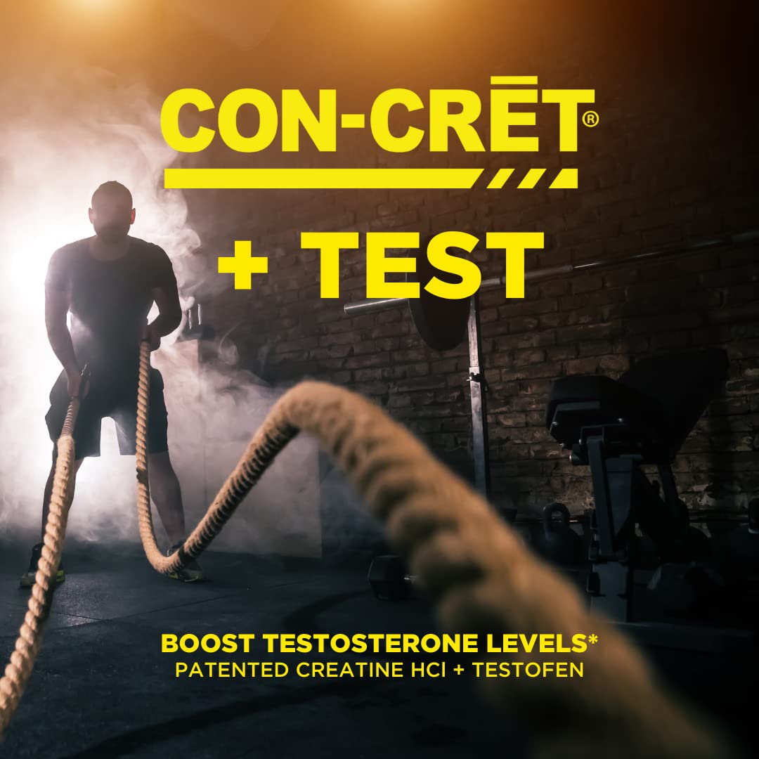 CON-CRET®+ Test, CON-CRET® Patented Creatine HCl Now with Testofen®, Boost Testosterone Levels, 60 Capsules CON-CRET uk supplements