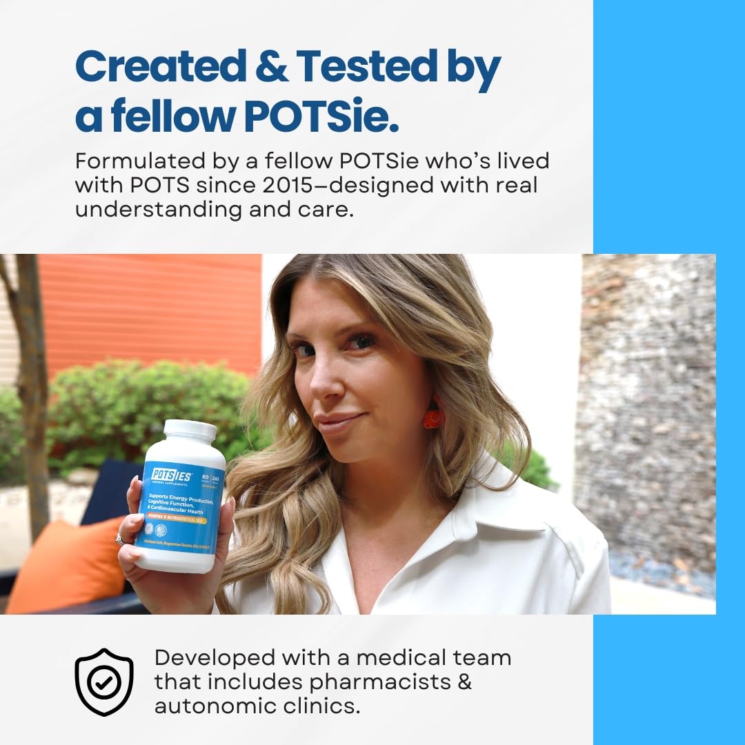 Potsies POTS Supplement Vitamin & Nutraceutical Mix Capsules for Pots Syndrome | POTS Management Essentials | 240 Capsules - 30 Day Supply Potsies uk supplements