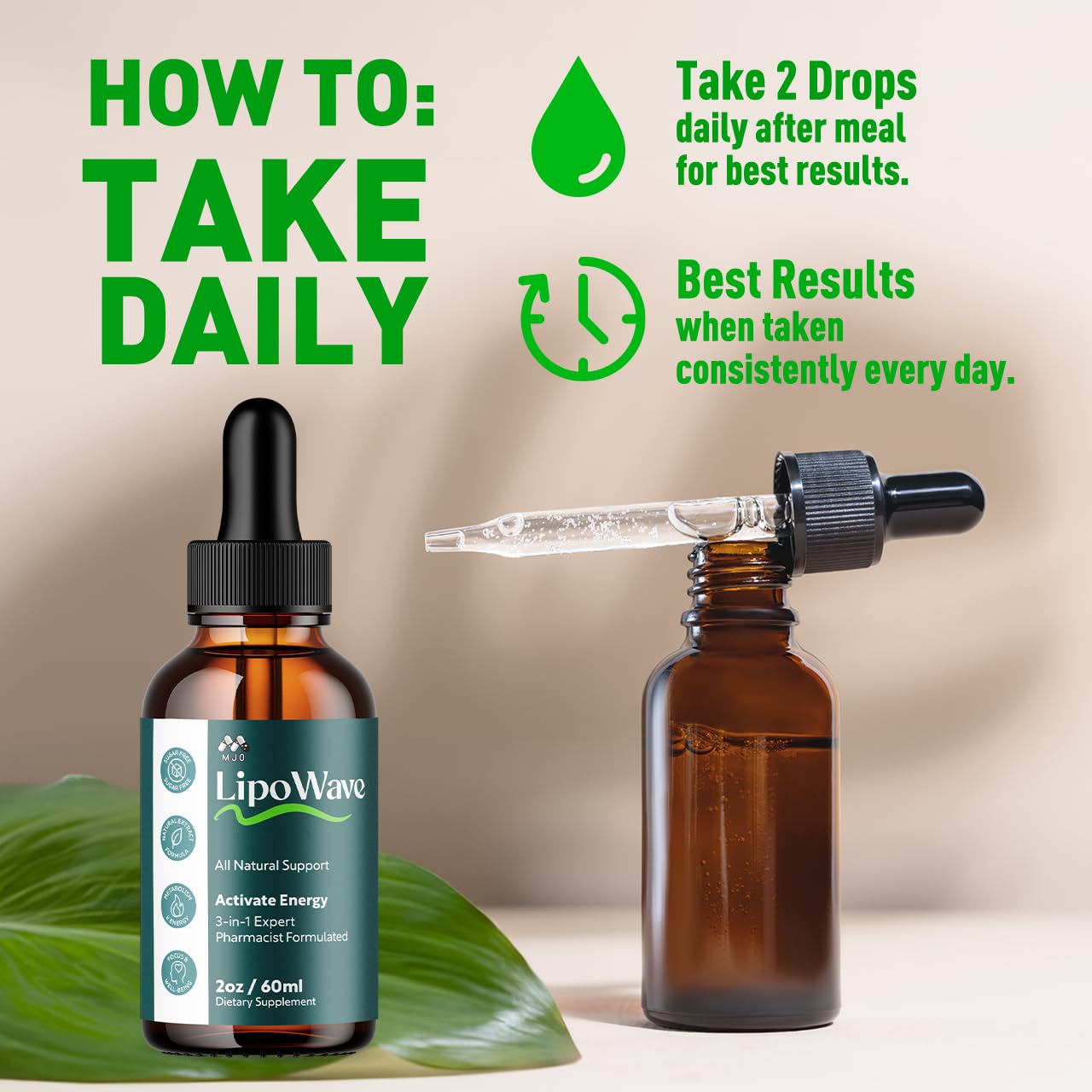 Lipowave Drops, Official LipoWave Drops with All Natural Ingredients, Advanced Overall Health and Wellness Vitamin Supplement Premium Formula for Maximum Strength Multivitamin Support (30 Servings) MJO uk supplements