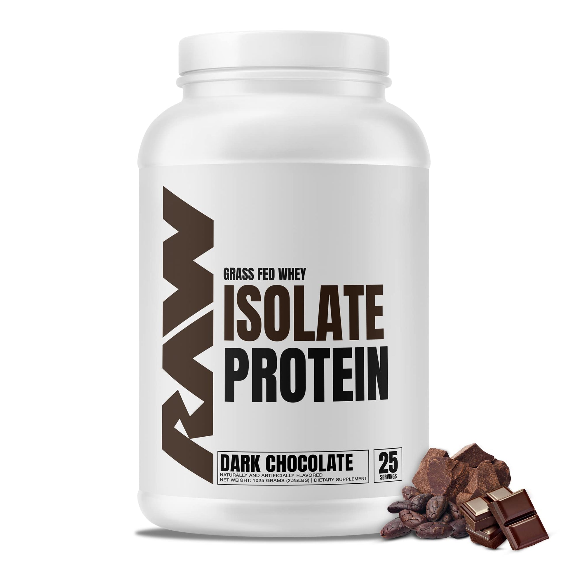 RAW Whey Isolate Protein Powder, Dark Chocolate - 100% Grass-Fed Sports Nutrition RAW uk supplements