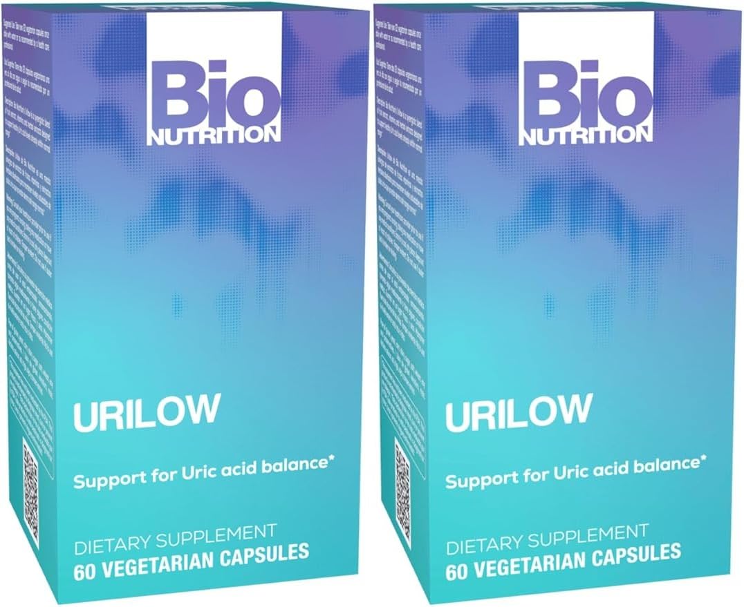 Bio Nutrition 2 Pack Urilow 60 Vegetarian Capsules | Natural Support for Urinary Health | Promotes a Healthy Uric Acid Balance Bio Nutrition uk supplements