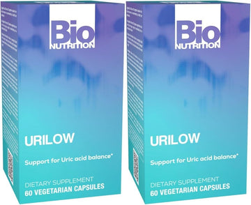 Bio Nutrition 2 Pack Urilow 60 Vegetarian Capsules | Natural Support for Urinary Health | Promotes a Healthy Uric Acid Balance Bio Nutrition uk supplements