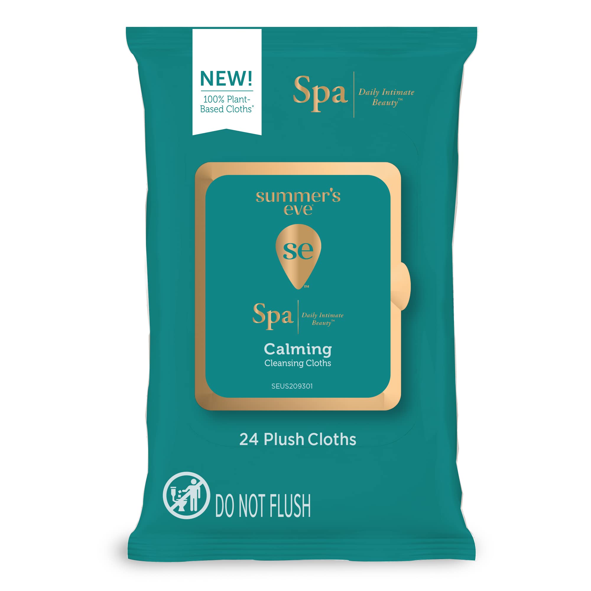 Summer's Eve Spa Calming Chamomile Feminine Wipes, 100% Plant Based*, pH balanced Plush Cloths Summer's Eve uk supplements