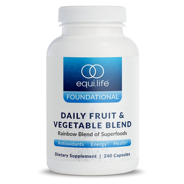 Equilife Daily Fruit & Vegetable Blend, Superfood Antioxidant Supplement Capsules, Nutrient Dense with Vitamin C, Fiber, and 9 Essential Amino Acids, Supports Energy, Vegan 240 Capsules Equilife uk supplements