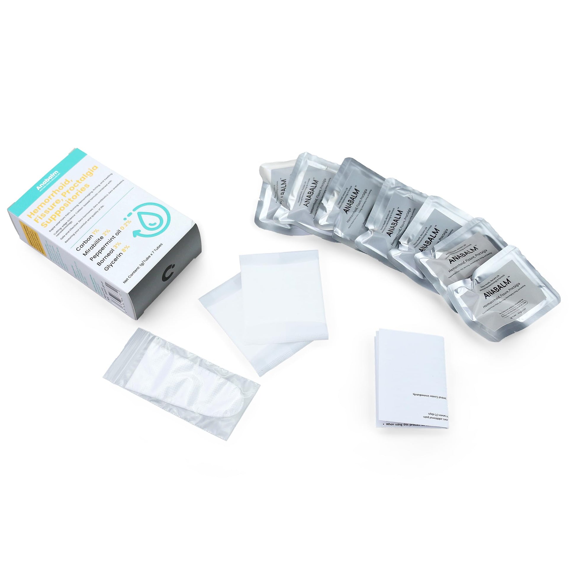 anabalm Hemorrhoid Treatment Suppositories, Natural Fissure Treatment for Anus Relief of Proctalgia, Pain, Itching, Swelling or Itch Discomfort - 7 Count anabalm uk supplements