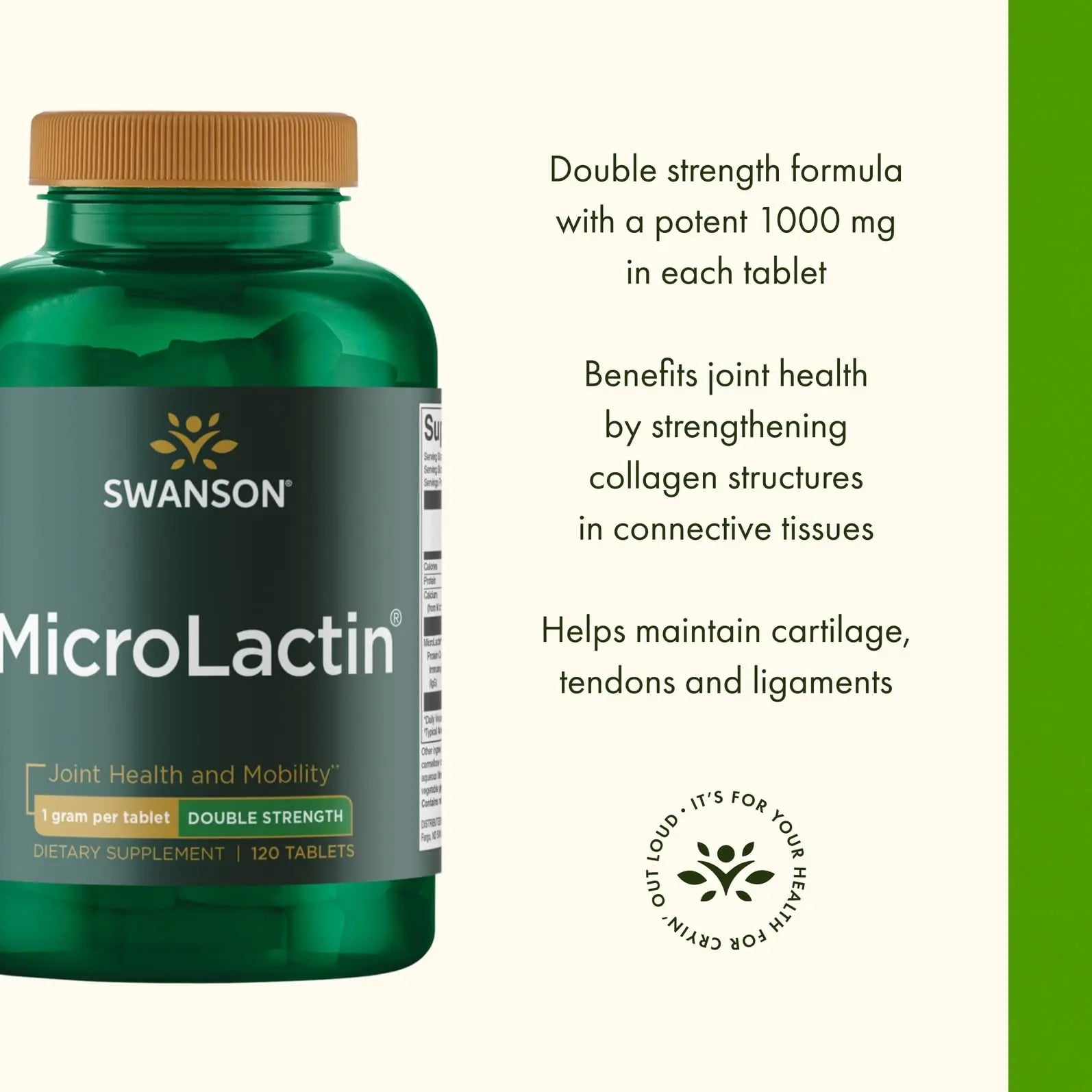 Swanson Microlactin Double Strength 1000 Milligrams 120 Tabs (3 Pack) Swanson uk supplements