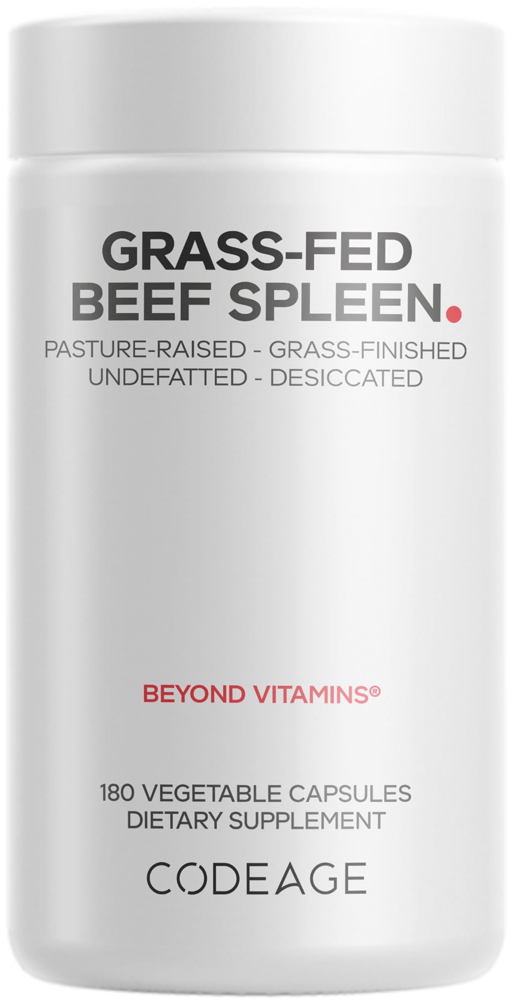 Codeage Grass Fed Beef Spleen Supplement - 2-Month Supply - Freeze Dried, Non-Defatted, Desiccated Bovine Pills Glandulars Meat – Pasture Raised Beef Vitamins for Spleen -180 Capsules Codeage uk supplements