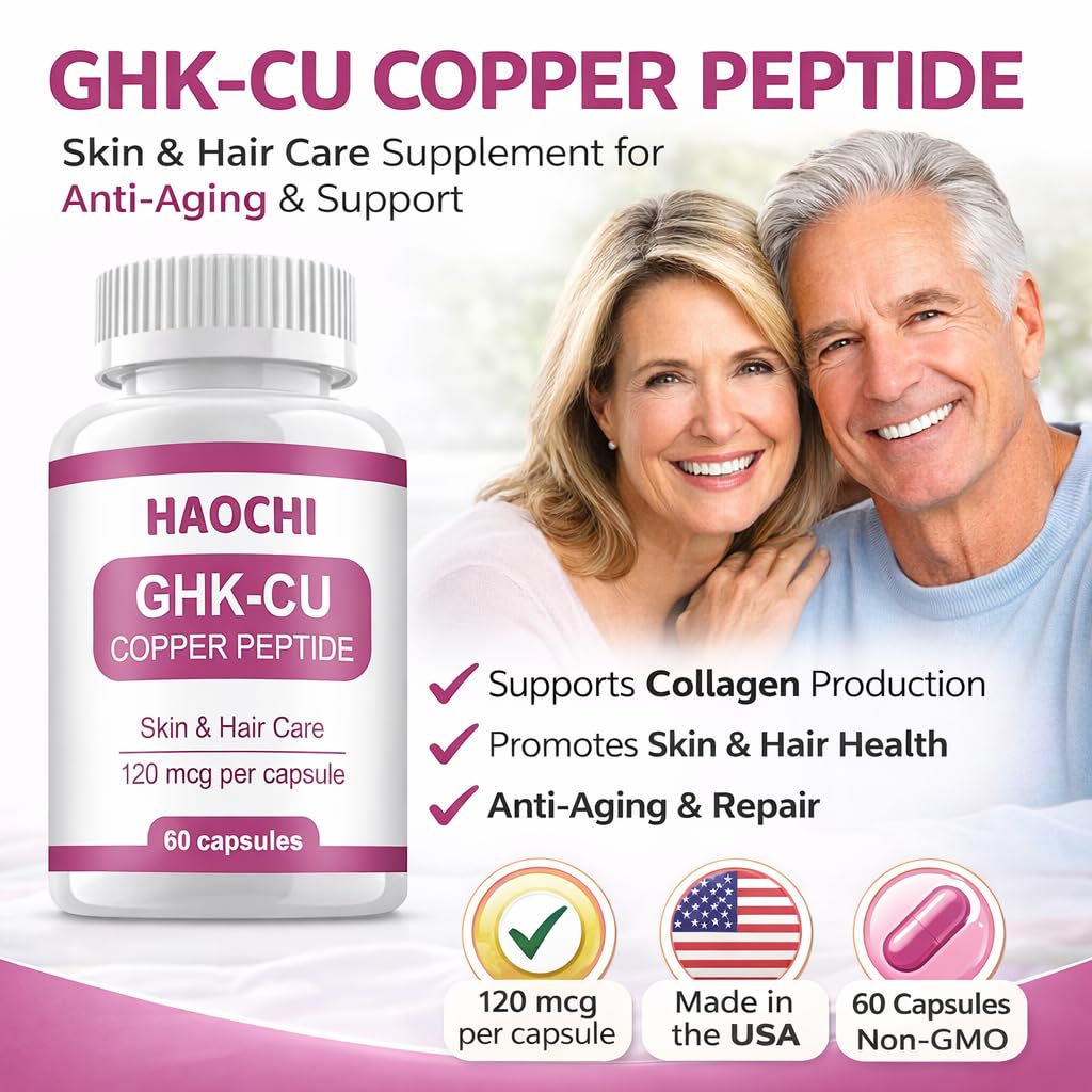 DAYEAH GHK-Cu Copper Peptide Supplement, 120mcg Vegan High Potency Promotes Skin Repair, Radiant Skin Elasticity, Anti-Aging & Hair Growth Support-60ct DAYEAH uk supplements
