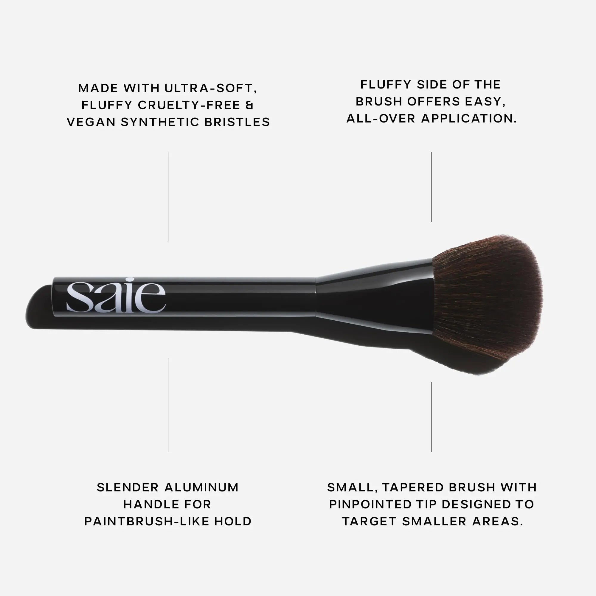 Saie Blush & Brush Duo - SuperSuede Baked Blush in Amore (.01 oz) & Powder Blush Brush - Talc-Free, Moisturizing Blush with Vegan, Fluffy Brush for Seamless Application Saie uk supplements
