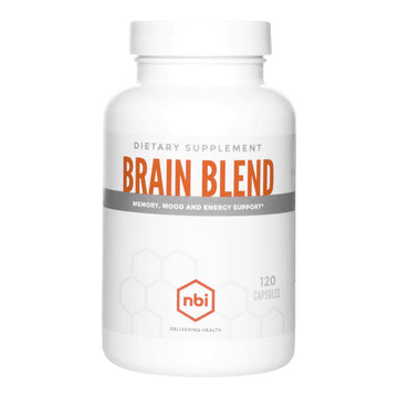 NBI Brain Blend for Memory, Focus, Concentration, Cognitive Function for Men & Women | Caffeine-Free with ALCAR, Alpha Lipoic Acid, Huperzine A, Turmeric | Nootropic | 120ct Capsules NBI uk supplements