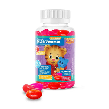 Daniel Tiger - Kids Multivitamin Jellybeans (210 Jellybean Bottle) Toddler 2+ & Kids Vitamins - 13 Essential Vitamins & Minerals to Support Bone Health Vital+Boon uk supplements