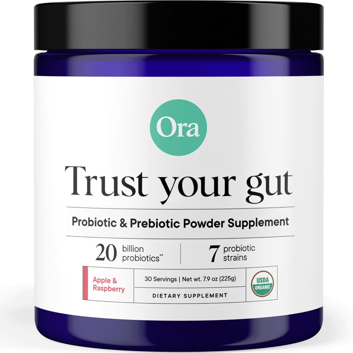 Ora Organic Prebiotic and Probiotic Powder Supplement - 20 Billion Probiotics, 7 Strains for Best Prebiotic Powder, Non-GMO, Probiotics for Women, Men & Kids - Apple Raspberry Flavor, 30 Servings… Ora Organic uk supplements