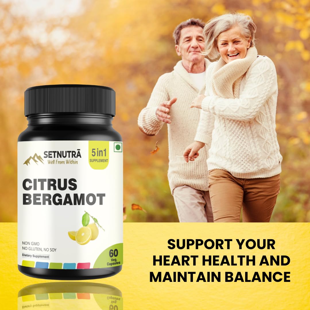 SETNUTRA Well From Within 5 in 1 Citrus Bergamot Supplement with Black Chokeberry Olive Leaf Niacin & Black Pepper | Heart Health Support Antioxidant Boost | Non GMO Gluten Free Capsules (60 Count) SETNUTRA Well From Within uk supplements