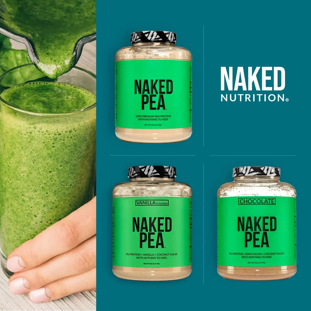 NAKED Pea - 5LB 100% Pea Protein Powder from North American Farms - Unflavored Vegan Pea Protein Isolate - NSF Certified, Plant Protein Powder, Easy to Digest - 76 Servings NAKED uk supplements