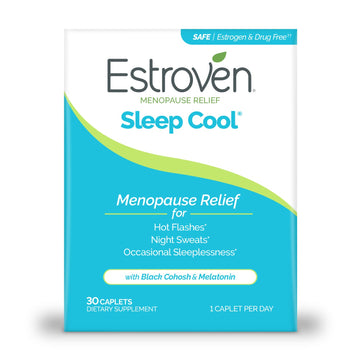 Estroven Sleep Cool for Menopause Relief, 30 Ct, Sleep Support Supplement With Clinically Proven Ingredients to Relieve Menopause Symptoms plus Night Sweats & Hot Flash Relief, Drug-No & Gluten-No Estroven uk supplements