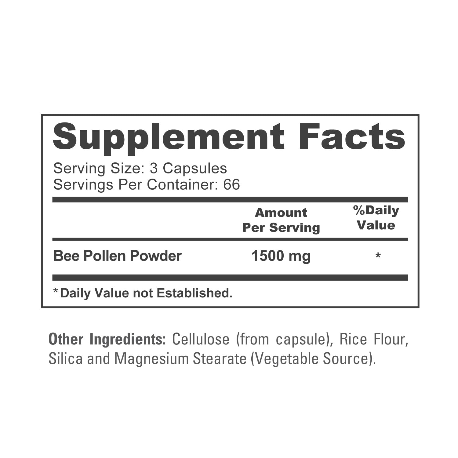 NusaPure Bee Pollen 1500mg 200 Veggie Caps (100% Vegetarian, Non-GMO, Vegan) Naturally Occurring Proteins, Aminoacids NusaPure uk supplements