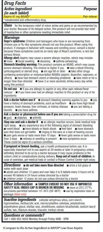 HealthA2Z® Aspirin 81 mg | DYE Free | Low Strength | 200 Counts | Pain Relief | Reduces Minor Aches Muscle Pain & Cramps | Fever Reducer | Reduces Headache | (NSAID) HealthA2Z uk supplements