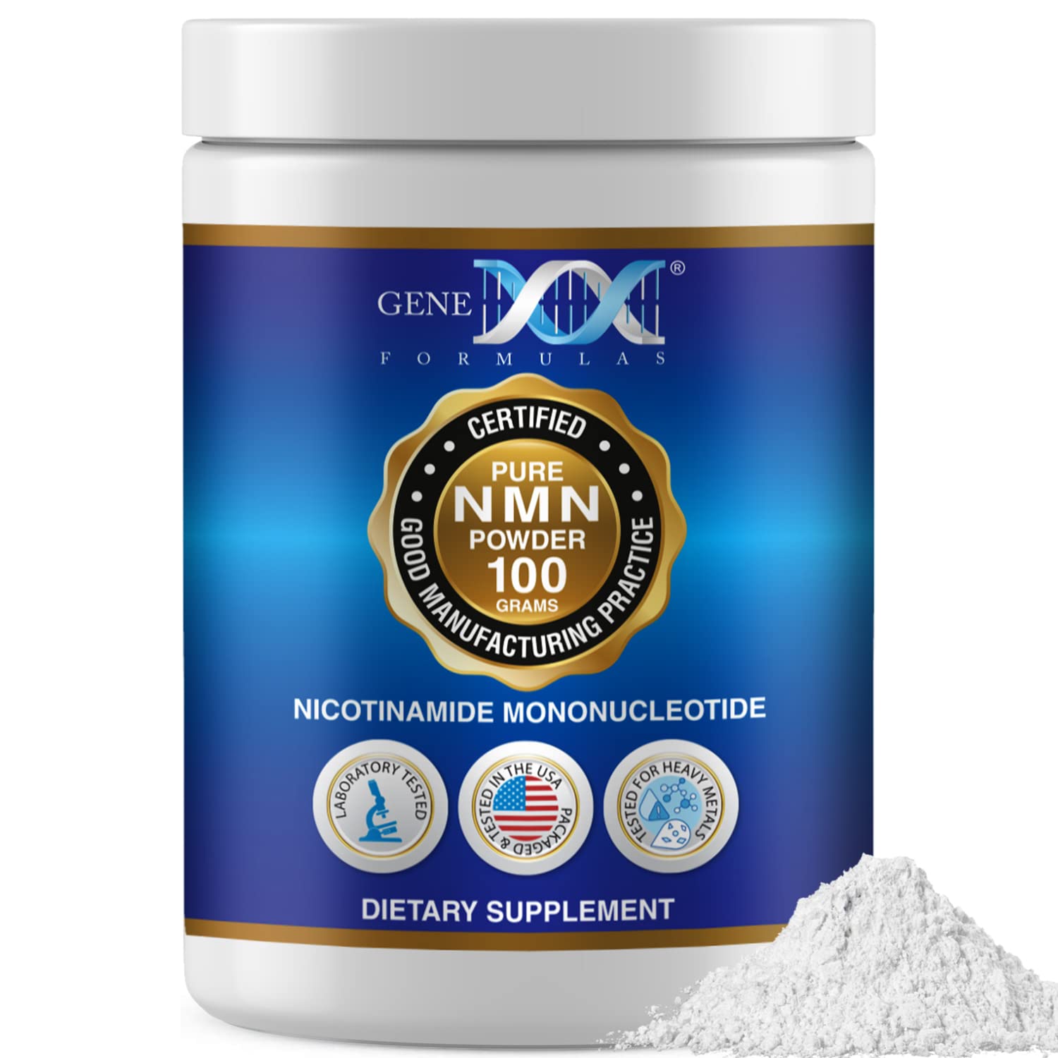 Genex Formulas Pure NMN Powder 100 Grams, Instant Dissolve, Shelf Stable, Non-Synthetic, PVP Free, Ultra-Low Density, 99.9% Pure NMN, Made in a US-Based, GMP, NSF & FSSC 22000 Certified Facility Genex Formulas uk supplements