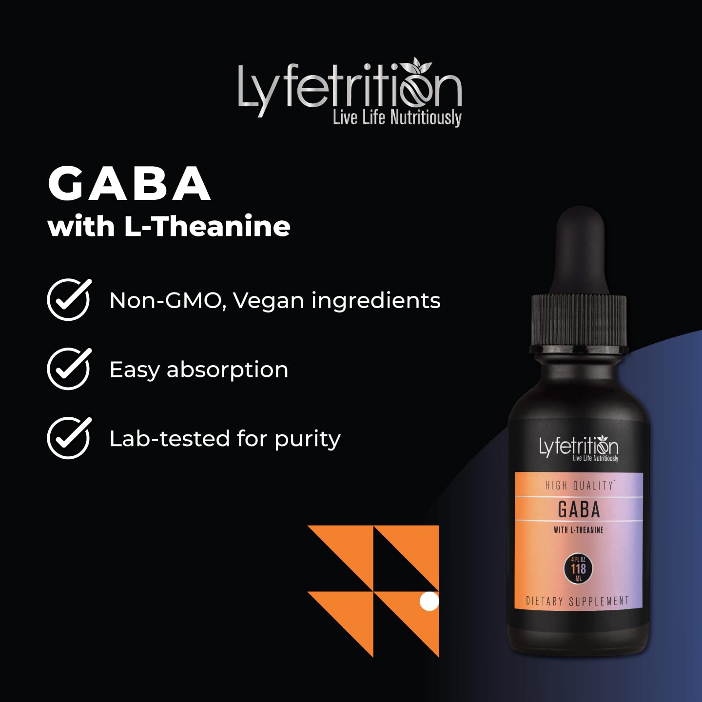 Lyfetrition GABA with L-Theanine, Ginkgo Biloba (Salisburia biloba) Extract, Organic Peruvian MACA Root (Lepidium meyenii) Extract, 118 ml, 4 FL Oz Liquid, 220 Servings, Made in USA, Quick Absorption Lyfetrition uk supplements